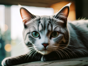 Curious Tabby Cat Relaxing and Observing Its Surroundings