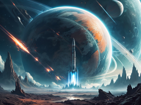 Bridging Worlds: A Surreal Journey Between Alien Cosmos and Martian Terrain