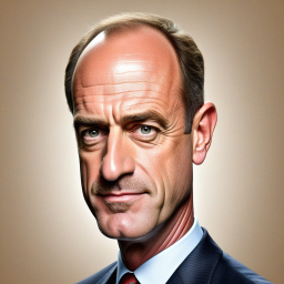 Formal Portrait of a Middle-Aged Man with Warm, Stylized Lighting