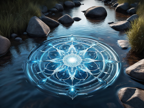 Glowing Mandala on Water: A Mystical Harmony of Light and Nature