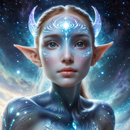 Mystical Elf of the Cosmos: A Fantasy Portrait of Magic and the Stars
