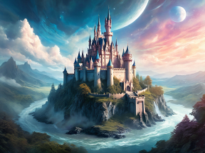 Enchanted Island Castle Beneath the Crescent Moon