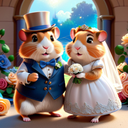 Whimsical Wedding: Animated Hamsters Tie the Knot in Charming Ceremony