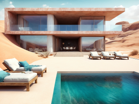 Luxurious Modern Desert Retreat with Pool and Scenic Sand Dunes