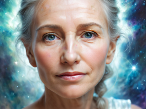 Contemplation Amidst the Cosmos: A Thoughtful Portrait in a Galactic Landscape