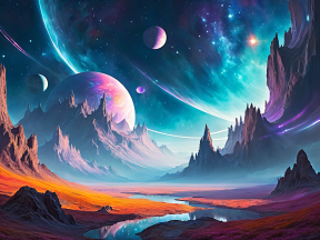 Celestial Passage: A Surreal Journey Through Cosmic Valleys