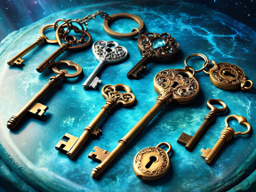 Steampunk Keys of Mystery: An Intricate Collection on a Celestial Map