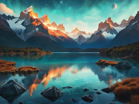 Tranquil Sunrise Over Majestic Mountains and Reflective Lake