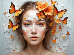 Whimsical Butterfly Muse: A Surreal Fusion of Art and Nature
