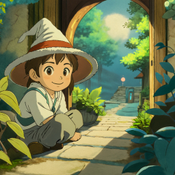 Contemplative Young Wizard Sitting Outdoors in a Fantasy Setting