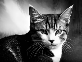 Close-Up Portrait of a Striped Tabby Cat with Artistic Blurred Background