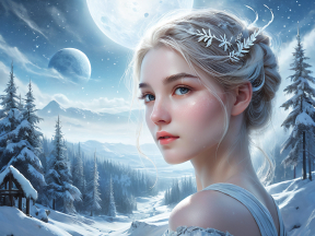 Ethereal Winter Enchantress: A Mystical Portrait of the Snow Queen