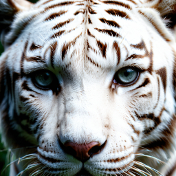 Majestic Close-Up of a Tiger's Head Highlighting Its Striking Stripes and Intense Gaze
