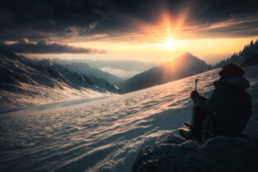 Solitary Reflection: Embracing the Winter Wilderness at Sunrise