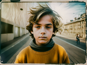Candid Portrait of a Young Person in an Urban Street Setting
