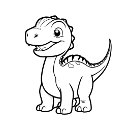 Friendly Cartoon Velociraptor Inspired by Jurassic Park