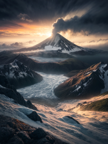 Majestic Winter Mountains at Dawn: A Stunning Alpine Landscape