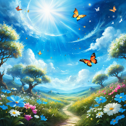 Gateway to a Magical Realm: A Vibrant Fantasy Landscape at Dawn