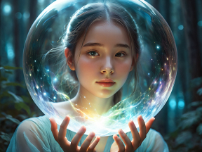 Enchanted Glow: A Serene Moment with a Magical Orb