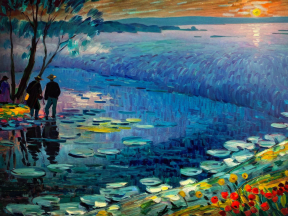 Serene Reflections: A Tranquil Moment by the Water's Edge