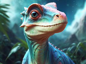Realistic Digital Artwork of an Iguanodon in a Lush Jungle Setting