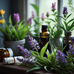 Tranquil Waterfall Amidst Lush Greenery in a Serene Mountainous Landscape