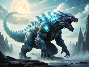 Epic Blue-Green Dragon Roaring in a Mystical Fantasy Realm