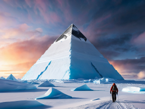 Frozen Majesty: The Great Pyramid Reimagined in an Arctic Wonderland