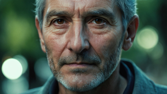 Contemplative Middle-Aged Man in Natural Evening Light