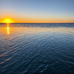 Serene Ocean Sunset: A Tranquil Moment of Light and Reflection
