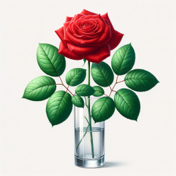Elegant Simplicity: A Single Red Rose in a Glass Vase
