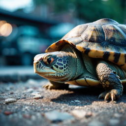 Eastern Box Turtle Spotted Navigating Urban Pavement Environment