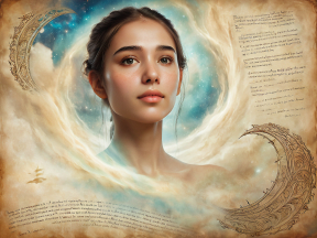 Celestial Serenity: A Mystical Fusion of Human Spirit and Cosmic Wonder