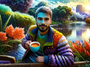 Whimsical Serenity: Enjoying a Colorful Moment Outdoors