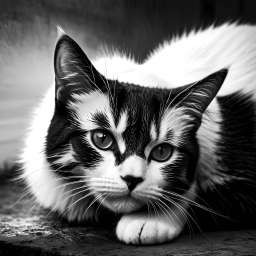 Curious Tuxedo Cat Relaxing in Warm Light