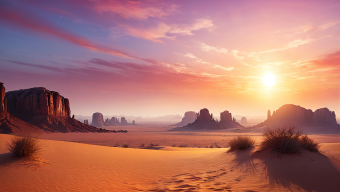 Sunrise Over Arizona's Sphinx: A Stunning Desert Landscape of Antelope Canyon