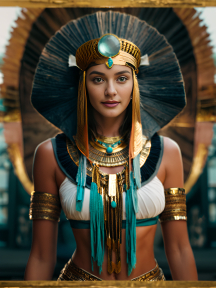 Regal Elegance: A Modern Tribute to Cleopatra in Traditional Egyptian Attire