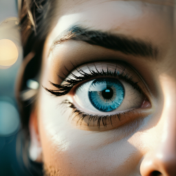 Close-Up Portrait of a Calm Cat with Striking Eyes and Whiskers