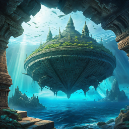 Enchanted Depths: The Floating Island Above the Sunken City