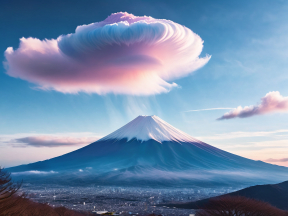 Majestic Mount Fuji Towering Over Tokyo: A Serene Winter Morning Landscape