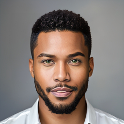 Confident and Relaxed: Portrait of a Man with Short Hair and Beard Stubble