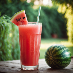 Refreshing Watermelon Slushie: A Perfect Summery Drink with Fresh Fruit Chunks