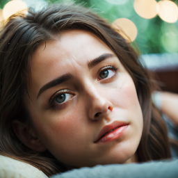 Contemplative Woman Bathed in Soft Candlelight Glow