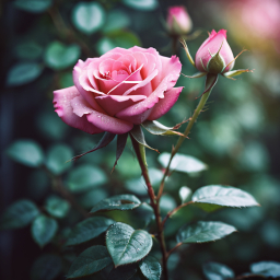 Morning Dew on a Delicate Pink Rose: A Close-Up of Nature's Beauty