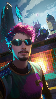 Cyberpunk Vibes: Neon-Lit Night in a Futuristic Cityscape