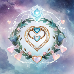 Enchanted Heart: A Dreamy Fantasy Locket Amidst Floral and Celestial Wonders