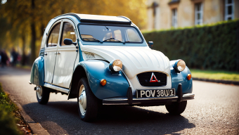 Classic Volkswagen Beetle in a Sunny Urban UK Setting