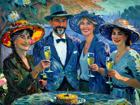 Timeless Celebration: A Joyful Gathering in Elegant Attire