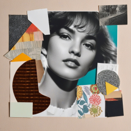 Timeless Elegance: A Mid-Century Muse Collage of Fashion and History