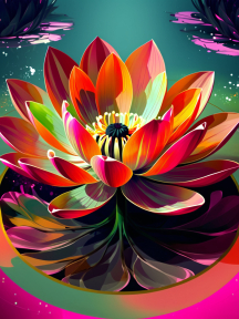 Serene Lotus Blossom Amidst a Mystical Aurora Glow